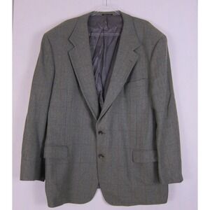 VTG Joseph Abboud Sport Coat Men's Size 48 Wool Plaid Two Button Green